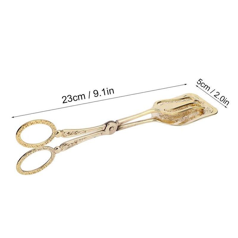 Square Head Retro Zinc Alloy Bread Tongs Buffet Tongs Baking