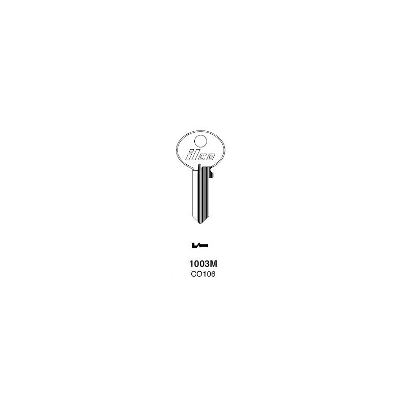 Kaba Ilco 1003M-CO106 Key Blank, Type CO106, 10-Pack, Nickel Plated