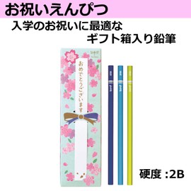 Tombow MP-KM02-2B Celebration Pencil Set (10 Kakata Pencils, 2 Red Pencils, MONO Eraser) Blue