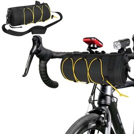 Bicycle Handlebar Bag, Shoulder Bag, Bicycle Bag, Multifunctional Bicycle Handlebar Bag, Waterproof with Shoulder Strap, for Road Bike, Mountain Bike, Cycling, Travel, 2.5 L (Yellow)