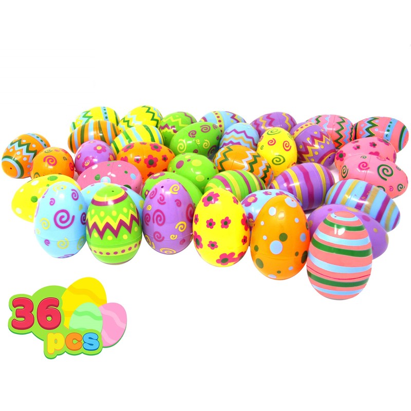 Joyin 36 Pieces Printed Easter Eggs Light Colour Easter Eggs