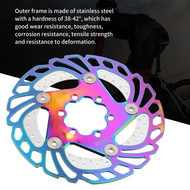Mountain Bike TitaniumPlated Cooling Disc Brake Rotor 6 Nails Cycling