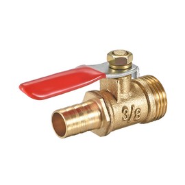sourcing map Brass Air Ball Valve Shut-Off Switch 3/8GX3/8 Inch Pipe Fitting Coupling 180 Degree Operating Handle