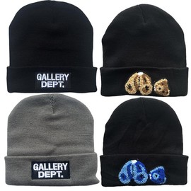 GALLERY DEPT Beanie Men Women Knitted Beanie Hat Decapitated Bear Beanie Winter Warm Fleece Knitted Beanies Caps - Color: Black