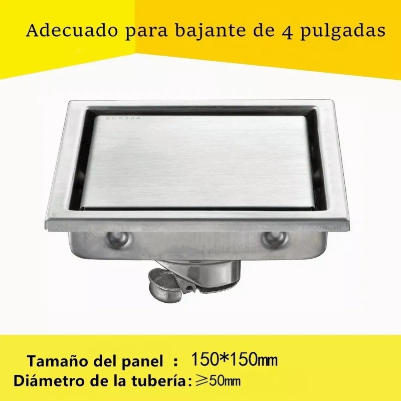 Dolores Coladera Acero Inoxidable Invisible Piso Desagüe 4 Pulgadas