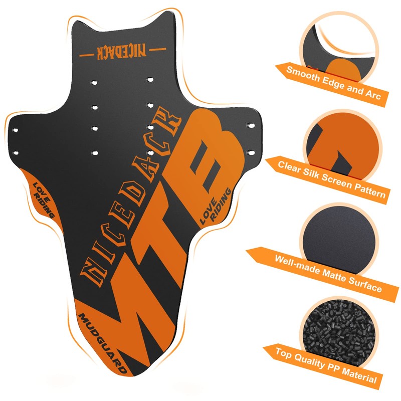 NICEDACK Mudguards Mountain Bike, 2 Pieces Mudguard Fit 20-29 Inch