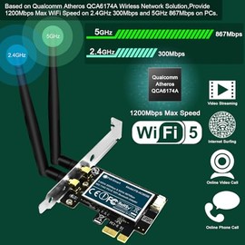 Adaptador inalámbrico N de 600 Mbps (2.4 GHz 300 Mbps o 5 GHz 300 Mbps) de alta potencia PCIE WiFi para Windows 11, 10, 8.x, 7, XP (32/64 bits) y Windows Server PC de escritorio, tarjeta WiFi PCIE (FS-N600HP)