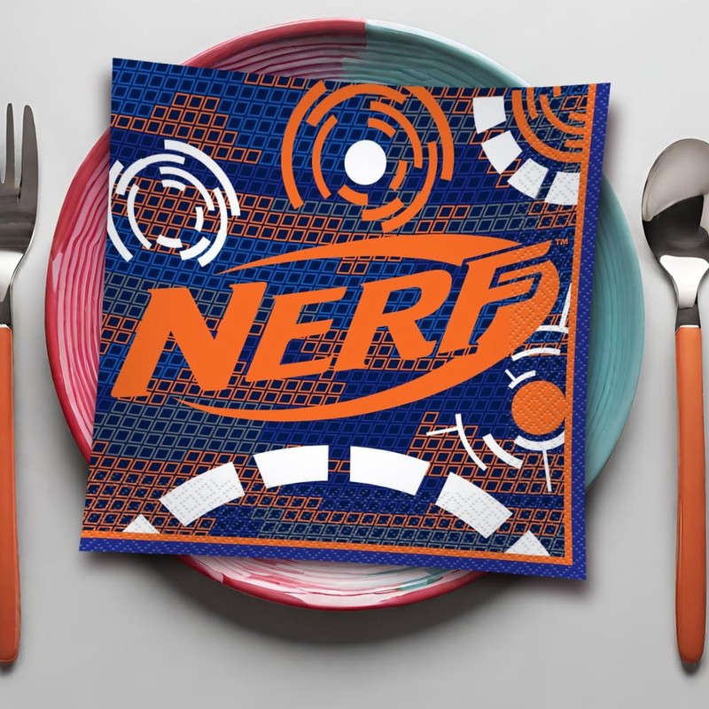 Unique 51382 Nerf Party Napkins, 16 Count