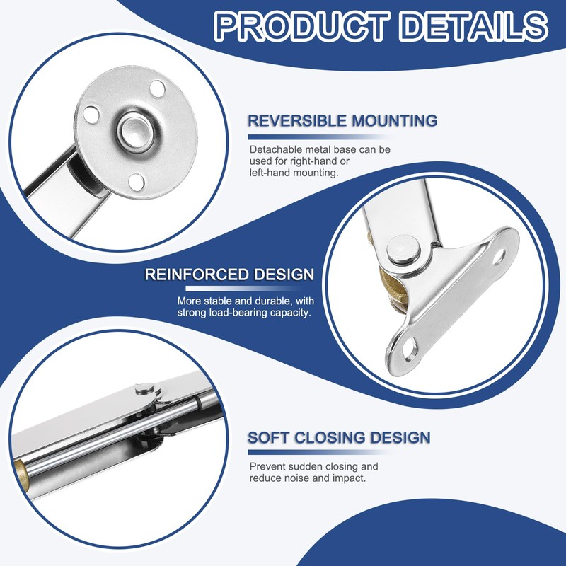 sourcing map 2Pcs Lid Support Hinge, 100N Gas Struts Soft