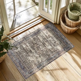 2x3 ft Boho Runner Rug, Washable Non-Slip Area Rug for Kitchen, Outdoor & Home, Brown, Soft & Durable, Perfect for Hallway, Entryway, and Living Room