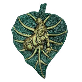 WC_Lord Krishna Statue Krishna Metal Idol Figurine-Krishna God of Love and Divine Joy-Murlidhar Krishna Idol for Indian Religious Festival– Home Decor Item (Leaf Krishna)