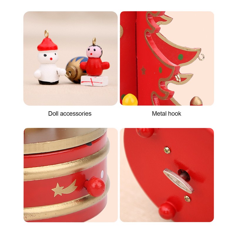 Christmas Music Box Wood Christmas Musical Box Xmas Decoration Gifts