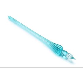Cldaisy 1 Pc Blue Glass Dip Pen Vintage Glass Dip Dipping Pen Filling Ink Signature Calligraphy Fountain Pens Art Painting Writing Supplies Drawing Pens