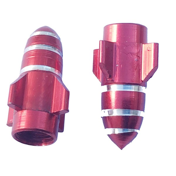 MotorToGo 2pcs Aluminum Burgundy Red Rocket Motorcycle Tire Tyre Wheel