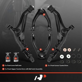 A-Premium Set of 8, Front Upper & Lower Control Arm, Lower Ball Joint, Compatible with Honda CR-V 1997 1998 1999 2000 2001