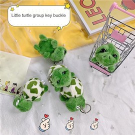 Jowxsx Green Keychain Cute Interesting Expression Creative Cartoon Turtle Plush Pendant for Ornaments Stuffed Animals Green 1, Green