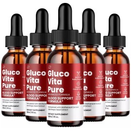 Gluco Vita Pure (5 Pack) Gluco Vita Pure Drops Healthy Formula - GlucoVita Pure Liquid