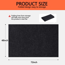 PTYTIFY Oil Spill Mat, 48×72 Inch Garage Floor Mat for Under Car, Waterproof, Reusable Washable Premium Oil Absorbent Pads Protects Floor from Oil Drips and Spills, Non-Slip, Black (48" x 72")