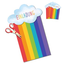MeinBaby123® 10 Invitations to Make Yourself (Rainbow)