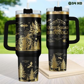 34HD Gifts for Book Lovers, Engraved Literature Tumbler 40 oz with Lid Stainless Steel, Dragon Themed Tumbler, Fantasy Book Mug, Bookish Items, Bookworm Gifts for Women