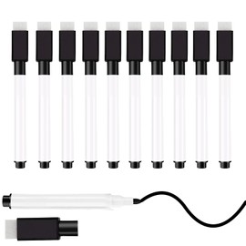 VOTON Whiteboard Markers, Pack of 10 Magnetic Whiteboard Pens and Eraser Set, Fine Tip Foil Pen, Wipeable and Dry Wipe Markers