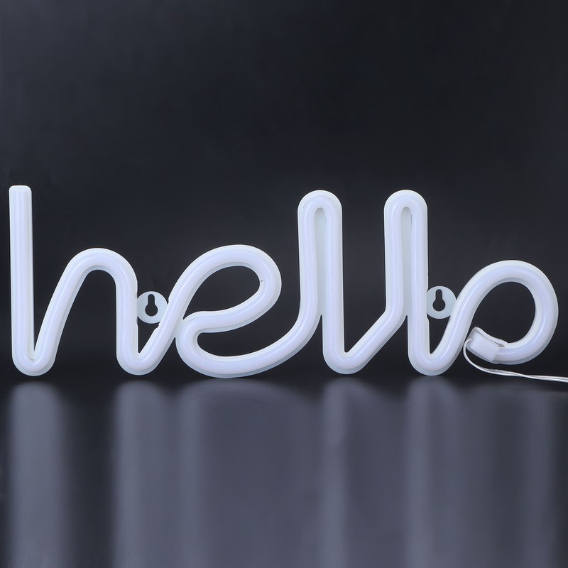 LED Neon Sign Hello Letters Neon Light Wall Decor for