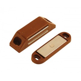 Duratool D00847 Large (60mm) Brown Magnetic Cabinet Catches, 10 Pack