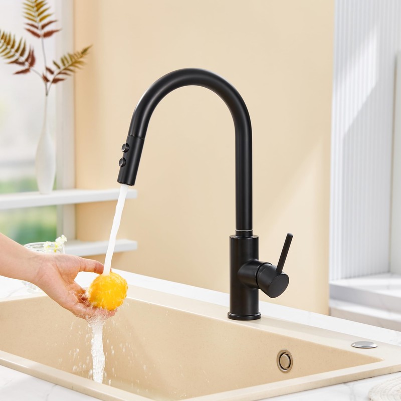 TIORIY Metal Kitchen Faucet Spray Head Replacement, Stainless Steel Pull