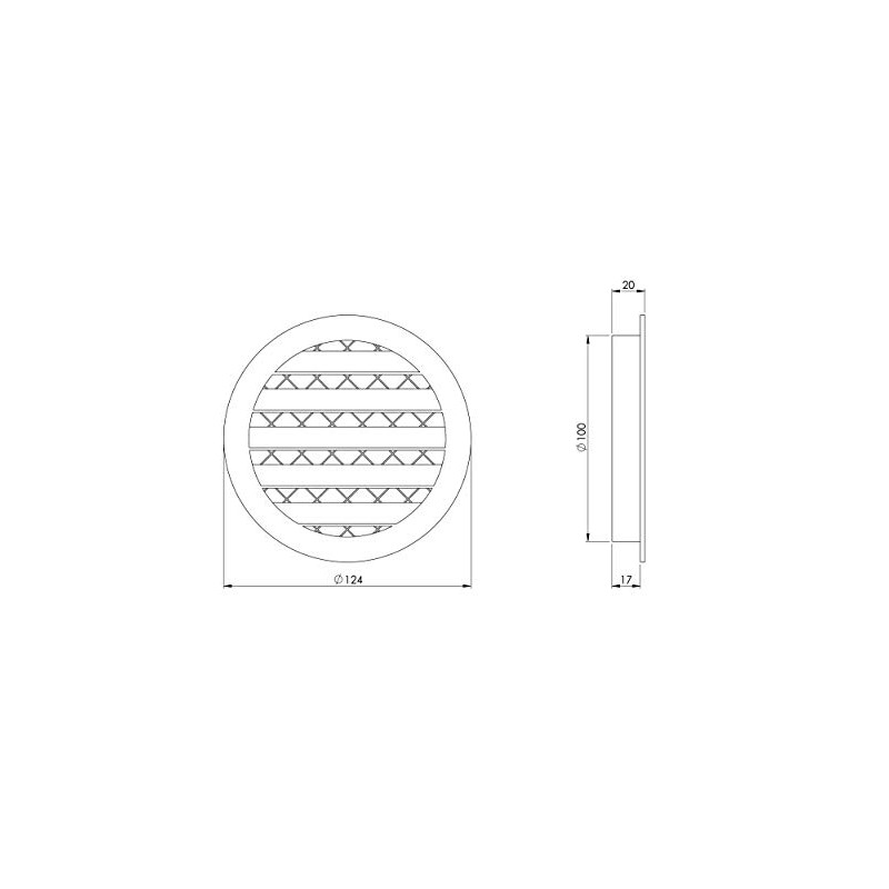 100mm / 4 inch Air Vent Cover - Round Soffit