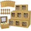 OWFOCE 4x4x2.5 Inches Bakery Boxes, 50pcs Brown Cookie Boxes with