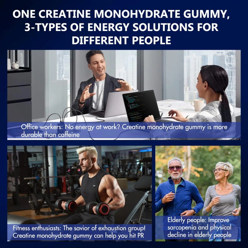 Careleaf Gomitas Creatina 1500mg Para Fuerza 60u