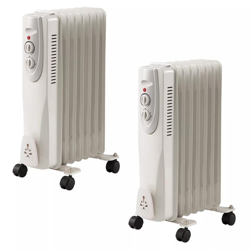 Portable Oil Filled Radiator Space Heater, 1500W, 7-Fin, 3 Heat