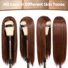 BABEHERS 13X6 Auburn Brown Glueless Wig Synthetic Long Straight Lace