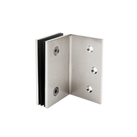 Top Hardware Solid Brass 90 Degree Heavy Duty Shower Door Clamp Similar to Geneva GE90 (Satin Brush Finish), GAS405G