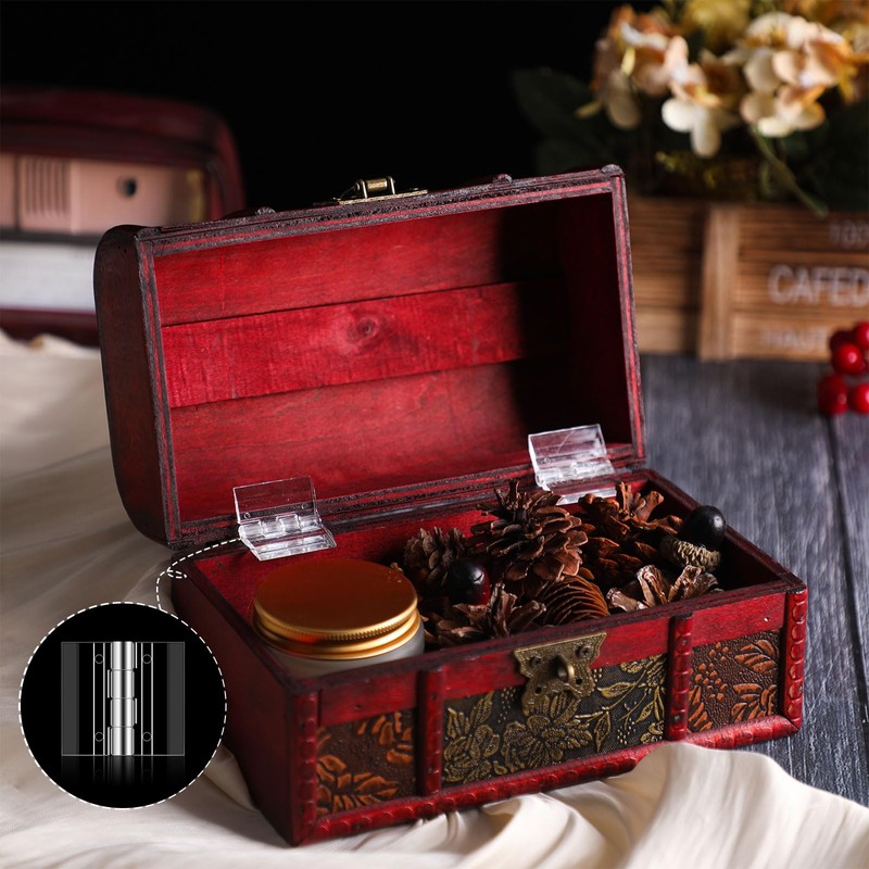 20 Pieces Acrylic Hinges Clear Acrylic Mini Hinge Transparent Plastic