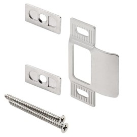 Prime-Line U 94865 2-3/4 in. x 2-1/8 in. Adjustable Strike, Three Piece, Satin Nickel (1 Set)