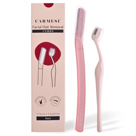 Women's Facial Hair Removal Combo | Pack of 1 Facial Razor & 1 Eyebrow Razor | Instant & Painless Hair Removal | Eyebrows, Upper Lip, Peach Fuzz, Sideburn, Forehead