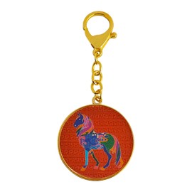 Isui Feng Shui Goods, Horse, Peach Blossom Charm Keychain, Zodiac, Life Portrait, Good Luck Keychain, Lucky Charm, Magic Amulet, Car Key Chain, Stylish, red