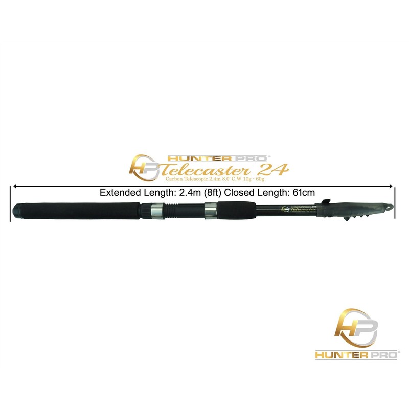 RODS 8FT Telescopic 8ft Fishing Rod Carbon Travel Stalking Pike