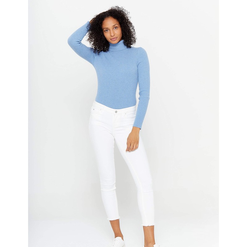State Cashmere Women’s Ribbed Turtleneck Sweater 100% Pure Cashmere Classic