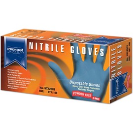 Premium Guard - Nitrile Gloves - Disposable, Powder Free, Latex Rubber Free, 5 mil, Blue Nitrile Gloves, 100 gloves per Box, Size - XL