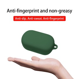 QWYJ Funda para Bose Sport Earbuds Case Carcsa Protectora de Silicona, para Bose Sport Earbuds Funda de Carga Portátil con Mosquetón Llavero Anti-perdida (Negro)