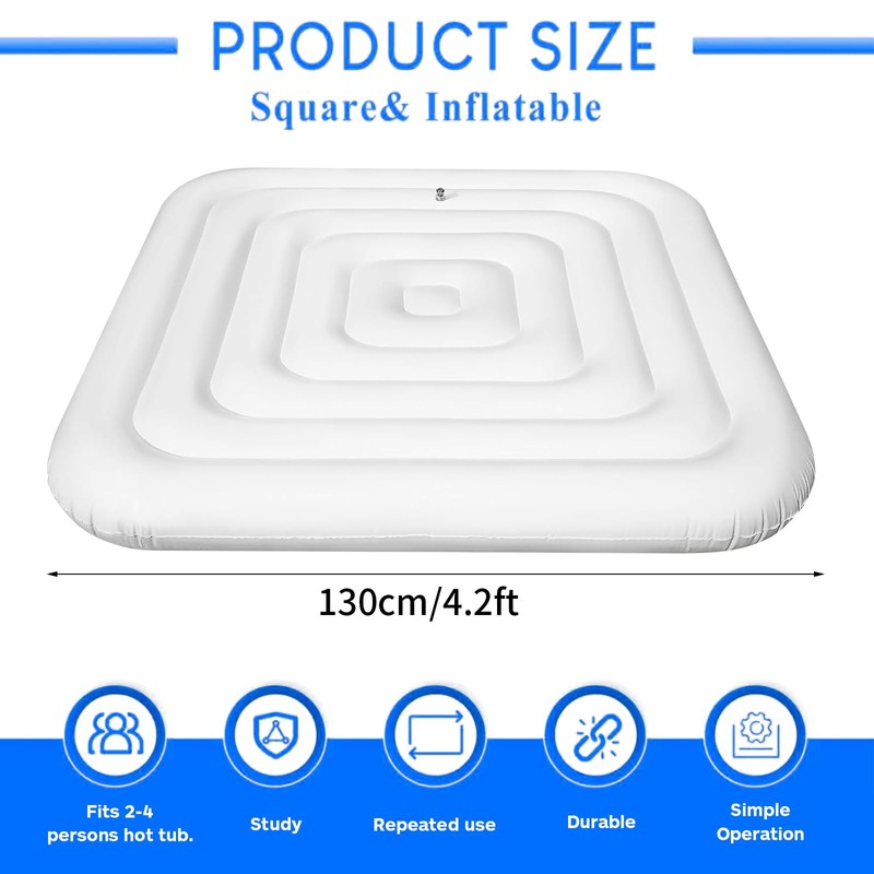 Inflatable Hot Tub Cover Energy Saving Lid for Outdoor Hot