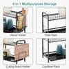 GSlife Dish Drying Rack, 2 Tier Rust-Resistant Dish Rack with