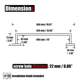 JQK Black Towel Bar, Rounded Edges 18.41 Inch Towel Rack, 304 Stainless Steel Bathroom Wall Mount, Useable Length 16 Inch, TB250L16-PB