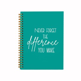 QUICQOD Never Forget The Difference You Make Notebook,Inspiratioanl Notebook Journal for Work Office School Student Teacher Coworker,Positive Hardcover Spiral Notebook 5.5x8.3(green)
