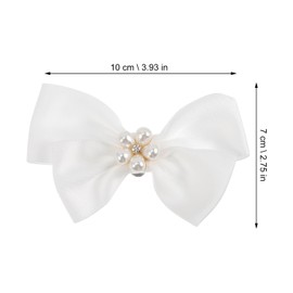 CALLARON 1 Pair Bow Shoe Clip Remove Shoe Buckles Decorative Bow Shoe Clip Bowknot Hat Clip Bow Pumps Wihte Cloth Shoe Clip Wedding Party Shoe Jewelry for Women
