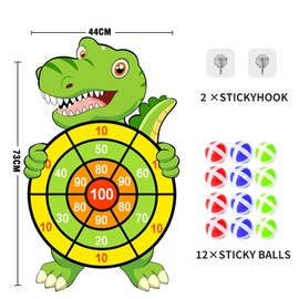 Kids Dart Board – Dinosaur Toys for Boys, Fun Dinosaur Games with 15 Sticky Balls, Safe Indoor & Outdoor Toy for Kids, Interactive Target Game, 3-8 Year Old Boy Birthday Gifts Xmas Stocking Fillers