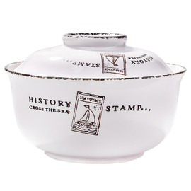 Swlthwen Ceramic Ramen Bowl with Lid Soup Bowls with Lid for Soup and Noodles Microwave Ceramic Soup Bowl Instant Noodle Bowl Cereal Bowl with Lid (YF)