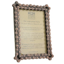 HDmirrorR Shared Earth Recycled Bike Chain Fair Trade Photo Frame 6x4 Inches